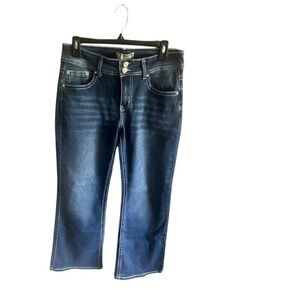 Sandpiper Rock & Roll Cowgirl Embellished Pocket Jeans Dark‎ Wash Bootcut 8